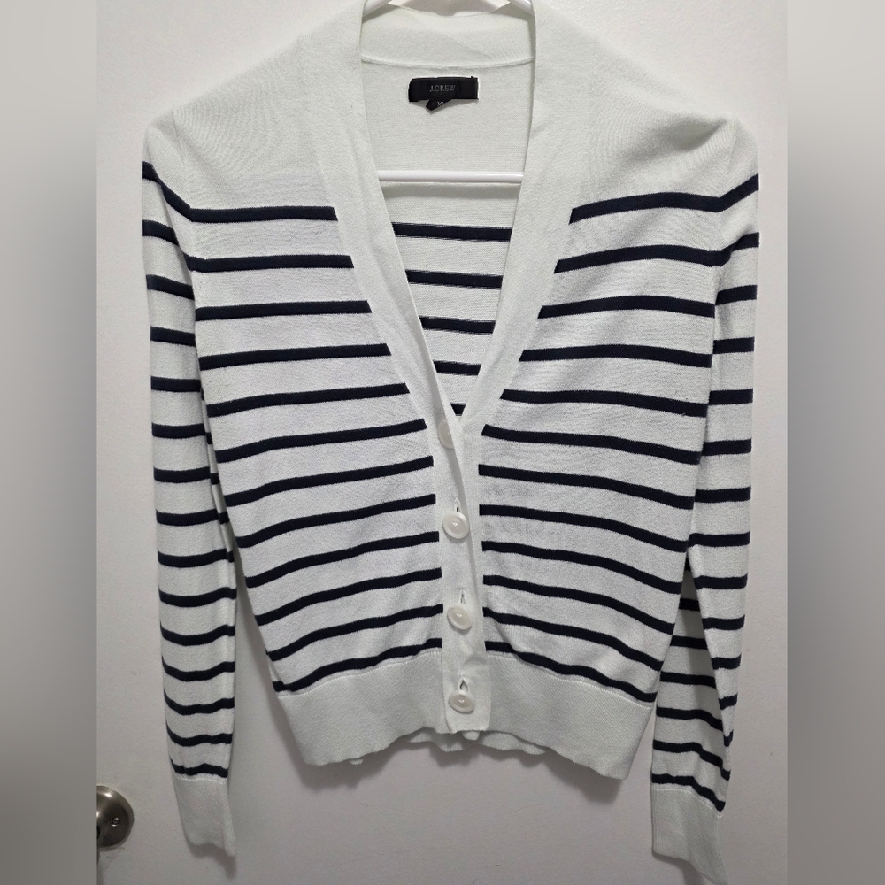 J. Crew Black Label Lightweight Button Front V Neck Cardigan Sweater XXS